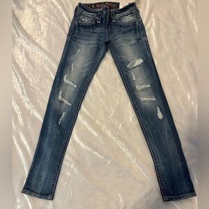 Rock Revival Jeans “Joyelle” Women’s  26/32 Straight Medium Wash Stretch Western